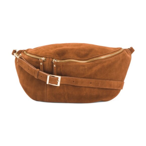 MARLON Made In Italy Suede Large Belt Bag - Picture 1 of 4